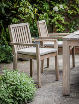 Porthallow Dining Chairs With Arms - Acacia Wood, Natural, Set of 2