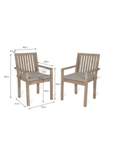 Porthallow Dining Chairs With Arms - Acacia Wood, Natural, Set of 2