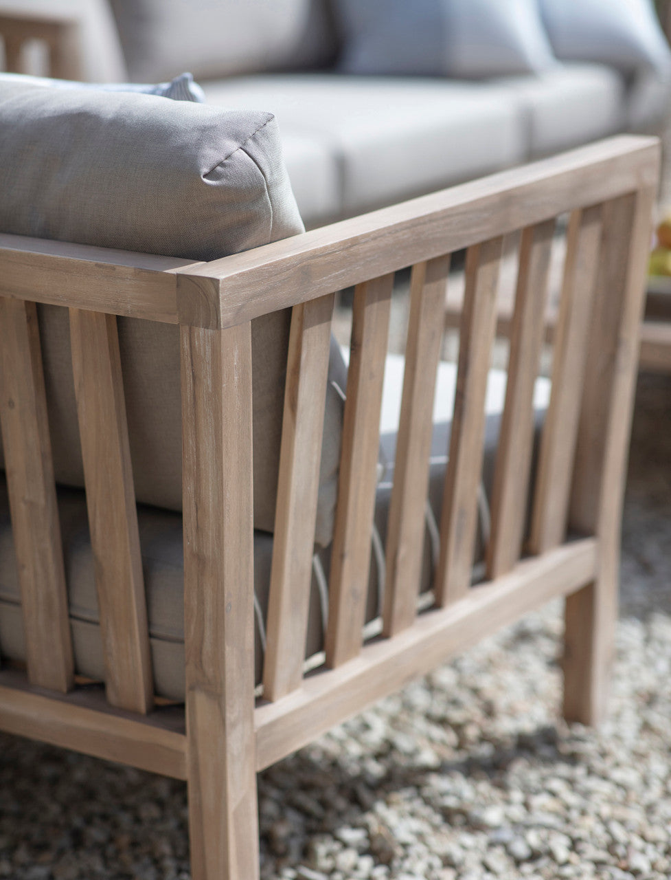 Porthallow 3 Seater Sofa Set - Acacia Wood, Natural