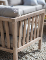 Porthallow 3 Seater Sofa Set - Acacia Wood, Natural
