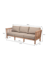 Porthallow 3 Seater Sofa - Acacia Wood, Natural