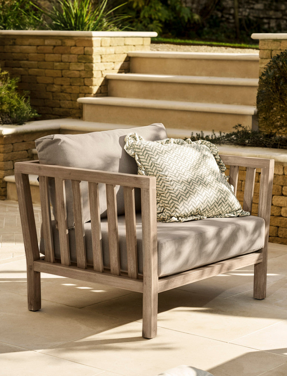 Porthallow 2 Seater Sofa Set - Acacia Wood, Natural