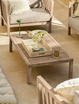 Porthallow 2 Seater Sofa Set - Acacia Wood, Natural