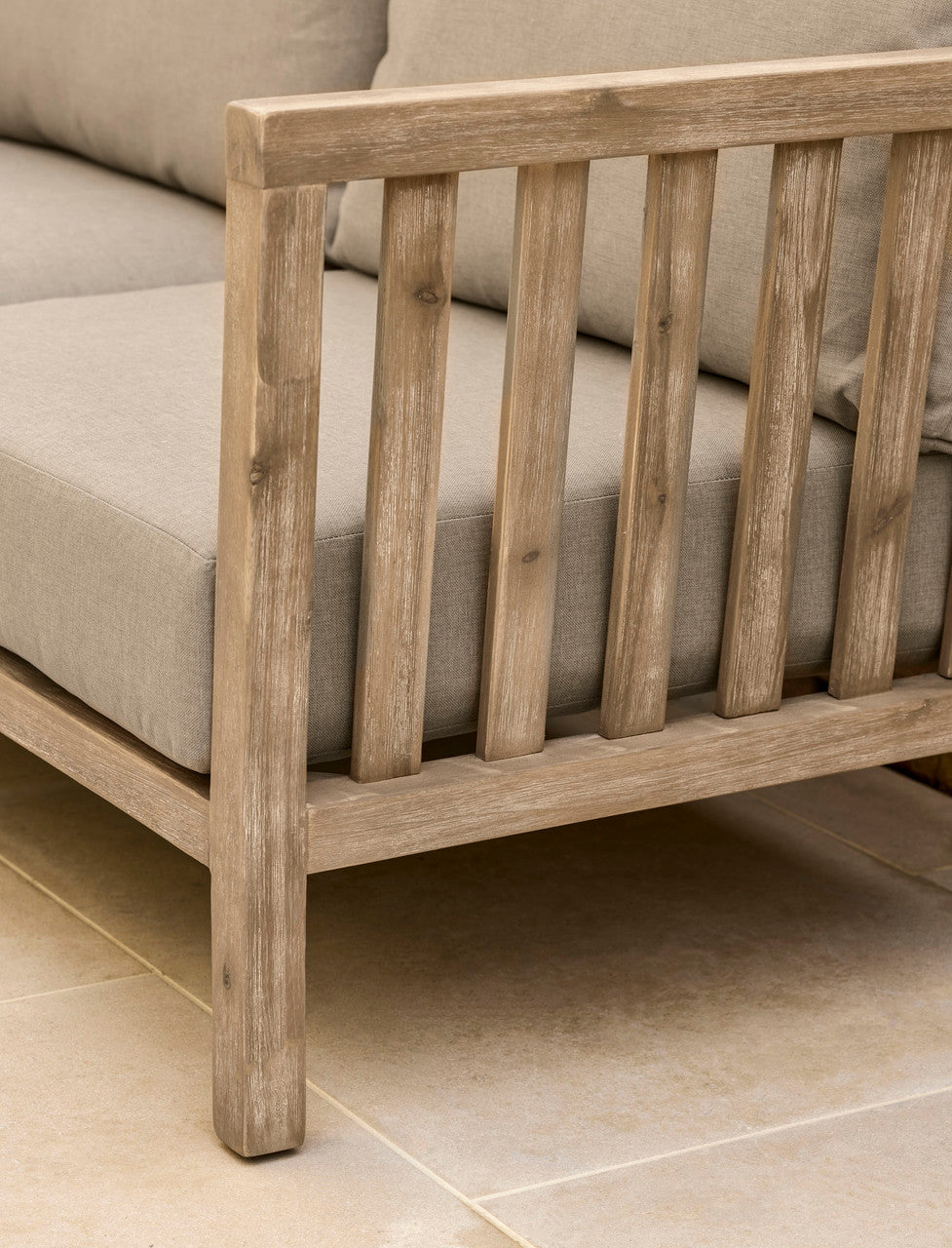 Porthallow 2 Seater Sofa Set - Acacia Wood, Natural