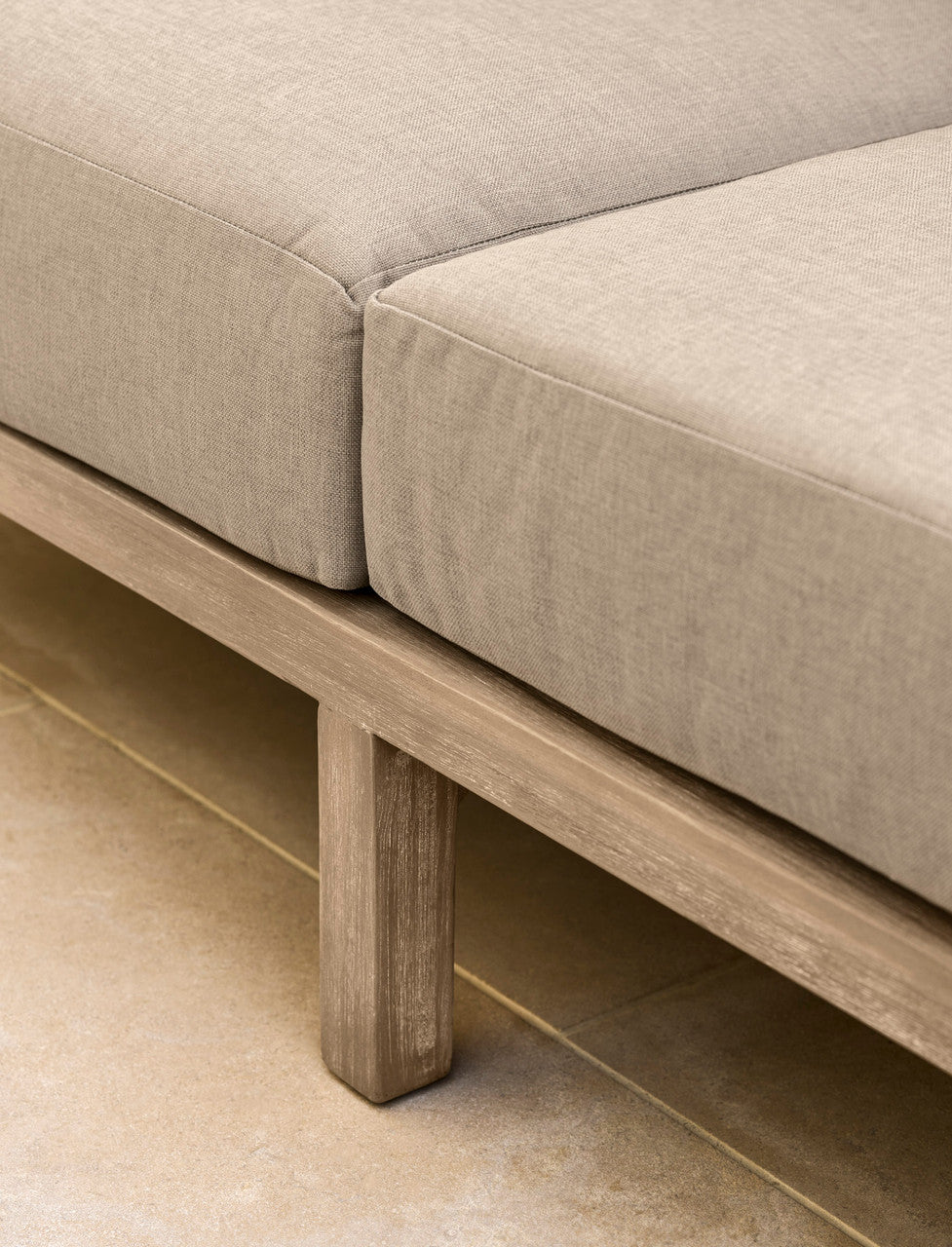 Porthallow 2 Seater Sofa Set - Acacia Wood, Natural
