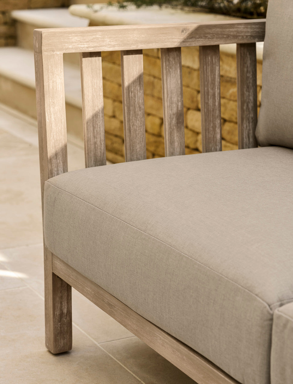 Porthallow 2 Seater Sofa Set - Acacia Wood, Natural