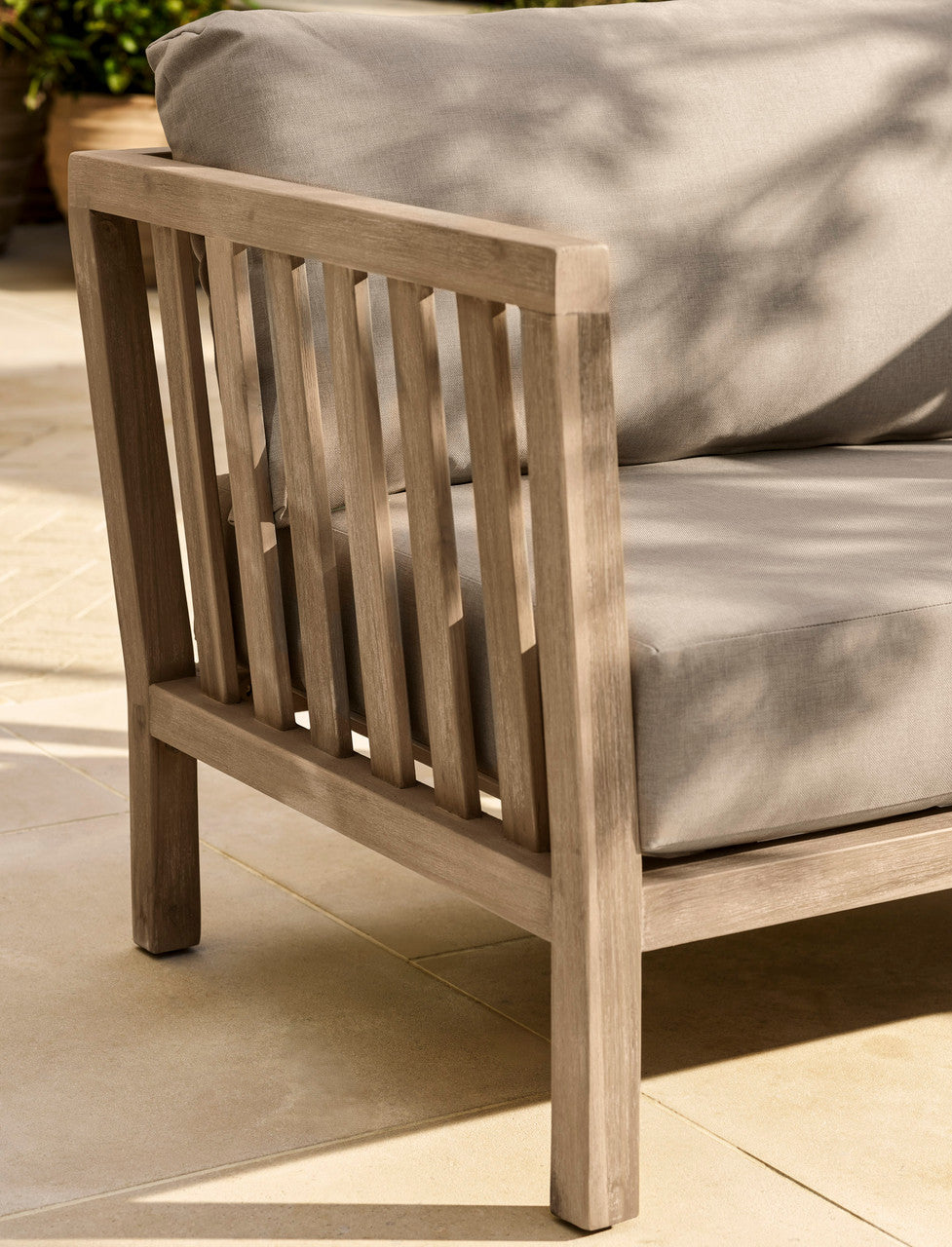 Porthallow 2 Seater Sofa Set - Acacia Wood, Natural