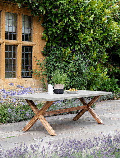 Burford Table - Acacia Wood & Polystone, Natural, Large