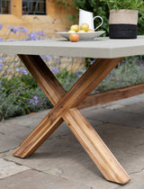 Burford Table - Acacia Wood & Polystone, Natural, Large