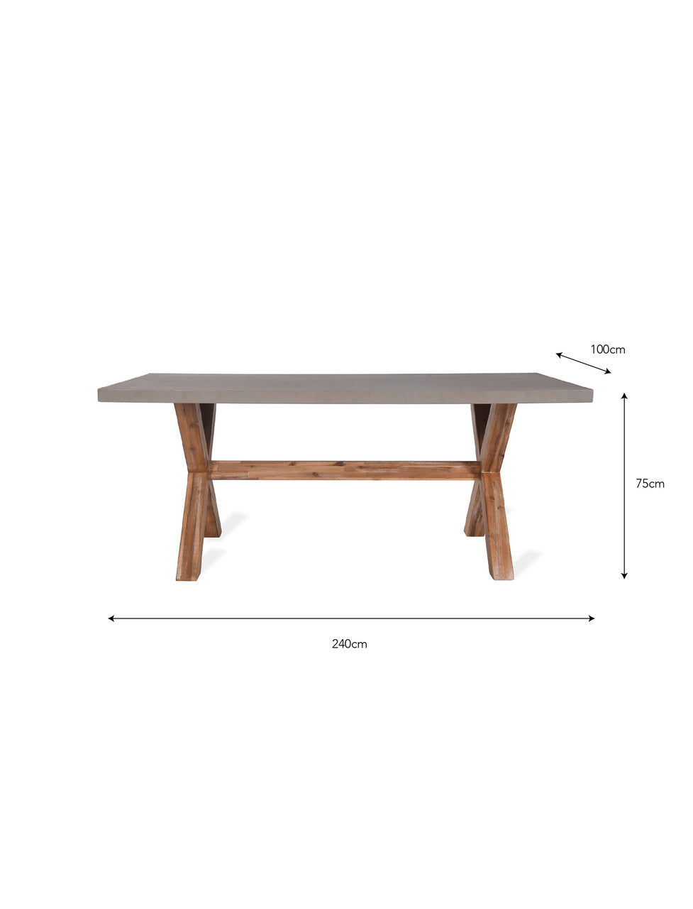 Burford Table - Acacia Wood & Polystone, Natural, Large