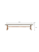 Burford Bench Grey - Acacia Wood & Polystone, Natural, Large