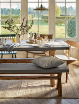 Burford Bench Grey - Acacia Wood & Polystone, Natural, Small