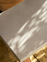 Burford Bench Grey - Acacia Wood & Polystone, Natural, Small