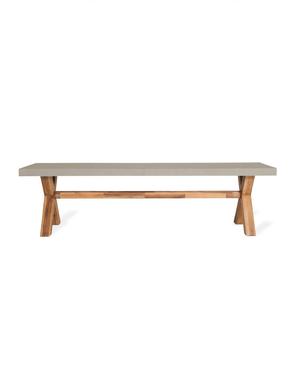 Burford Bench Grey - Acacia Wood & Polystone, Natural, Small