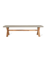 Burford Bench Grey - Acacia Wood & Polystone, Natural, Small