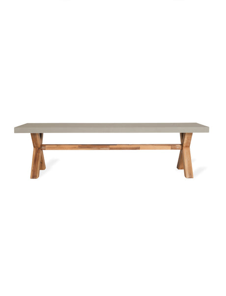 Burford Bench Grey - Acacia Wood & Polystone, Natural, Small