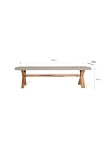 Burford Bench Grey - Acacia Wood & Polystone, Natural, Small
