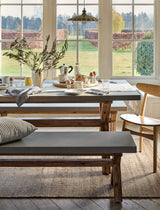 Burford Table & Bench Set - Acacia Wood & Polystone, Natural, Small