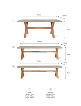 Burford Table & Bench Set - Acacia Wood & Polystone, Natural, Small