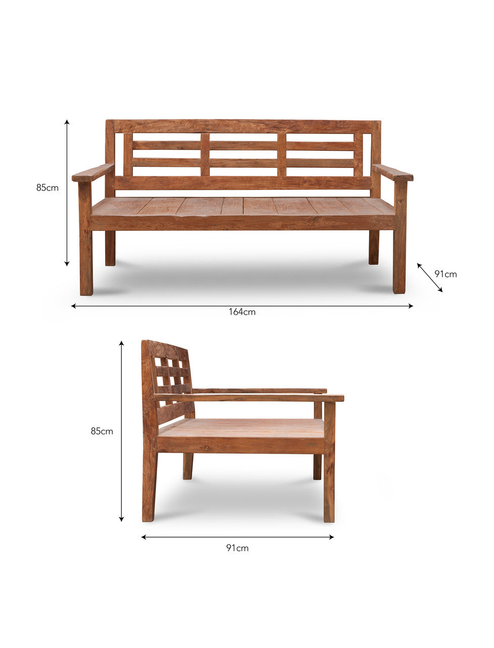 Chastleton Day Bed - Reclaimed Teak, Natural