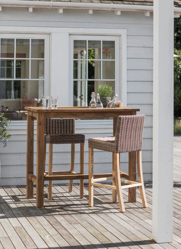 St Mawes Bar Table With Trough 120cm - Teak, Natural
