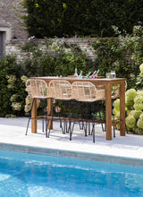 St Mawes Bar Table With Trough 180cm - Teak, Natural