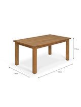 St Mawes Dining Table 6 Seater - Teak, Natural