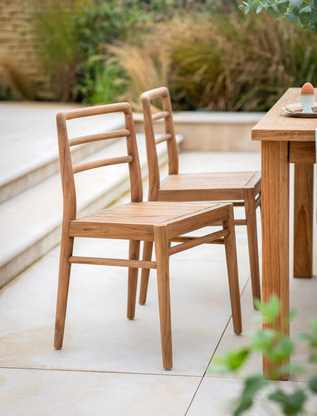 St Mawes Dining Chair - Teak, Natural, Set of 2