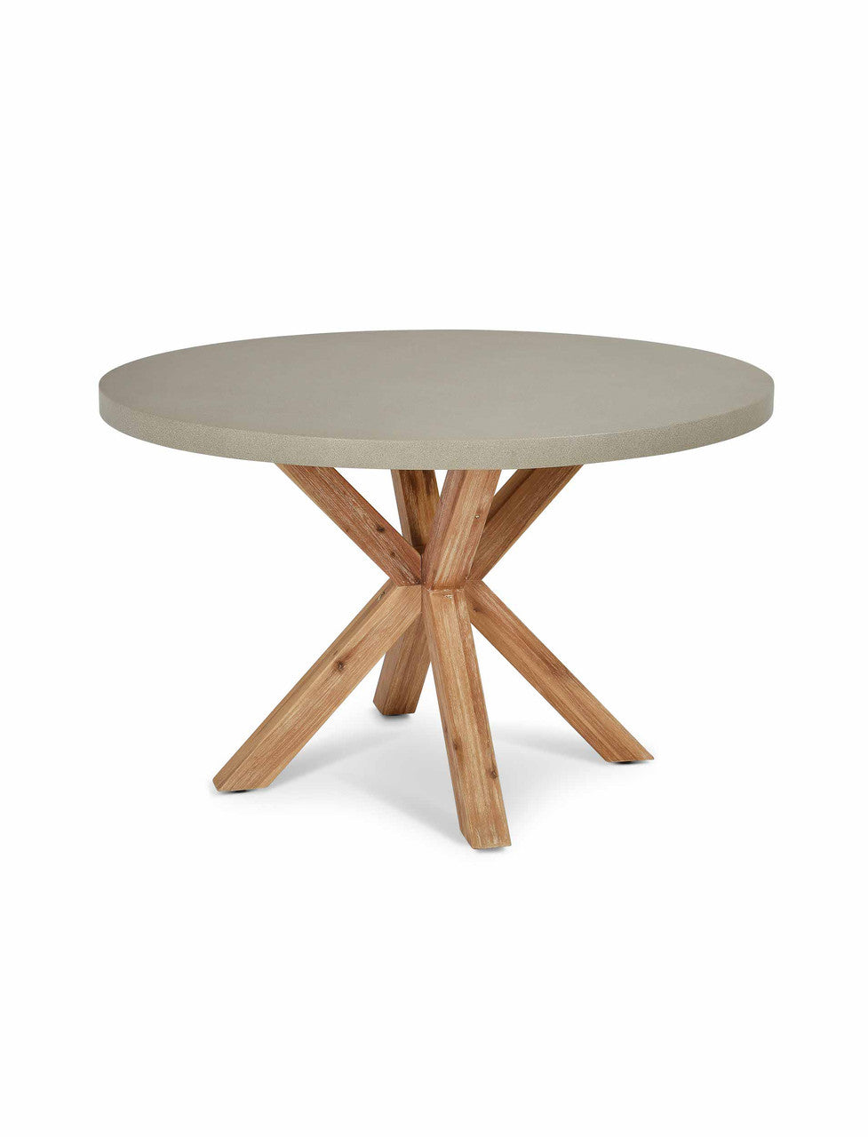Burford Round Dining Table 120cm - Acacia Wood & Polystone, Grey