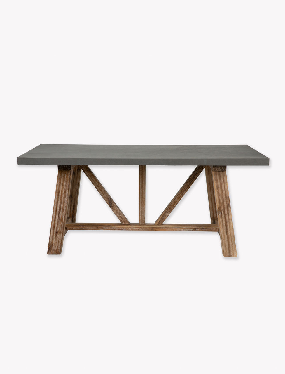 Chilford Dining Table - Acacia Wood & Polystone, Grey, Small