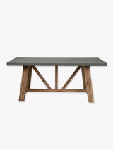 Chilford Dining Table - Acacia Wood & Polystone, Grey, Small