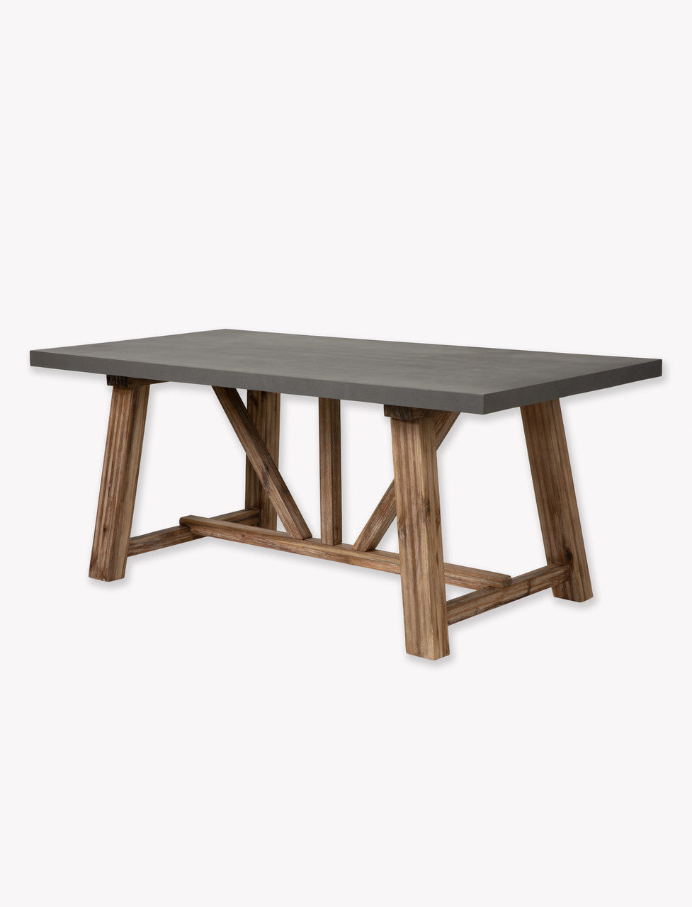 Chilford Dining Table - Acacia Wood & Polystone, Grey, Small
