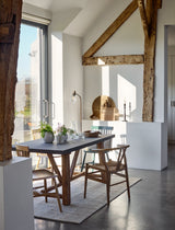 Chilford Dining Table - Acacia Wood & Polystone, Grey, Small