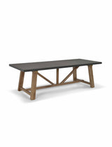 Chilford Dining Table - Acacia Wood & Polystone, Grey, Large
