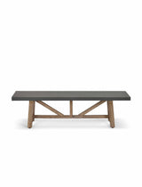 Chilford Bench - Acacia Wood & Polystone, Grey, Small