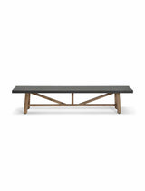 Chilford Bench - Acacia Wood & Polystone, Grey, Large