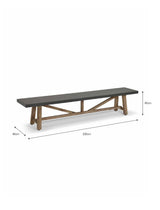 Chilford Bench - Acacia Wood & Polystone, Grey, Large