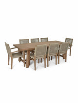 Chilford Solid Table & Dining Chair Set - Acacia Wood, Natural, Large