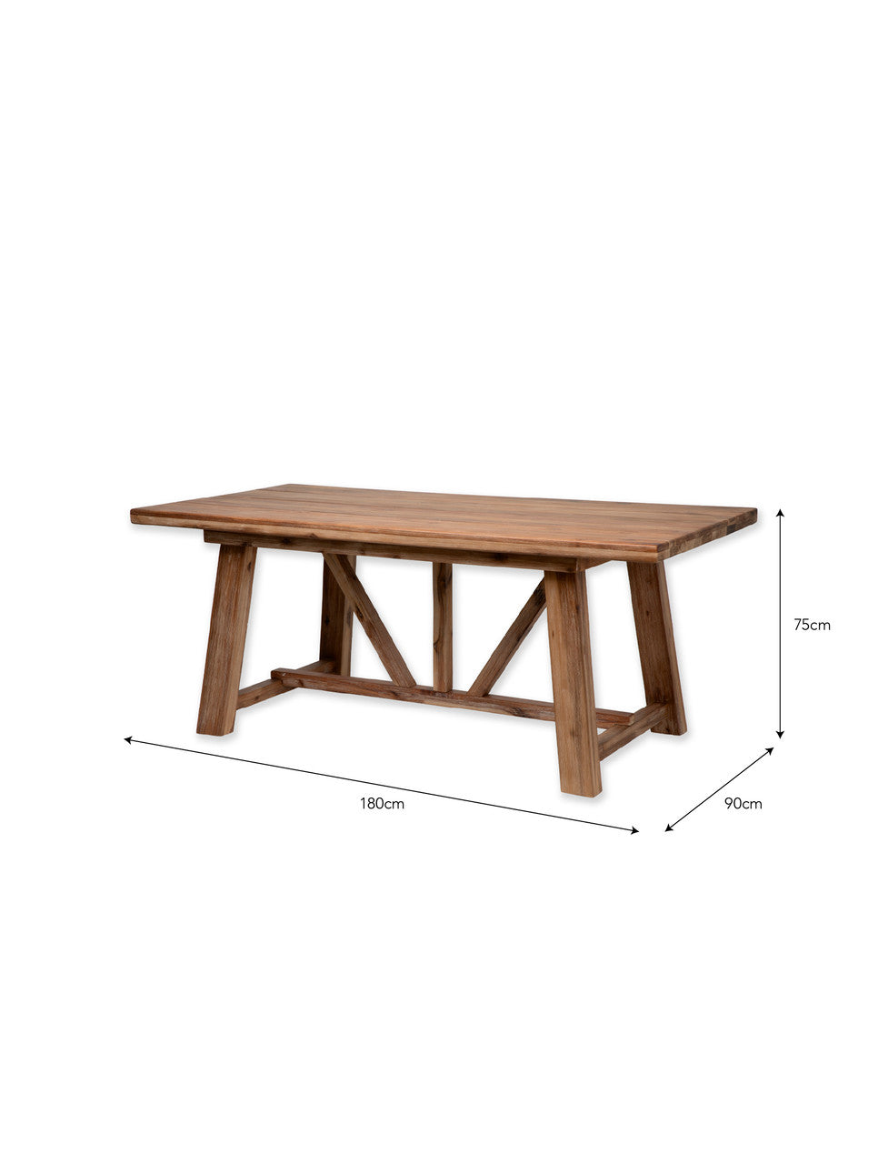Chilford Solid Dining Table - Acacia Wood, Natural, Small