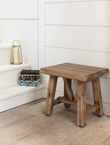 Chilford Solid Side Table Stool - Acacia Wood, Natural