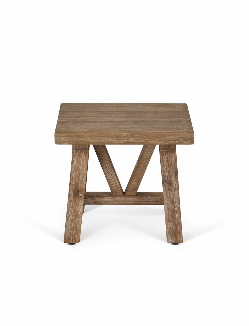 Chilford Solid Side Table Stool - Acacia Wood, Natural