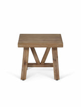 Chilford Solid Side Table Stool - Acacia Wood, Natural