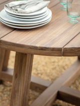 Chilford Solid Round Dining Table - Acacia Wood, Natural