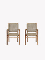 Chilford Carver Dining Chairs - Acacia Wood, Natural, Set of 2