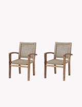 Chilford Carver Dining Chairs - Acacia Wood, Natural, Set of 2