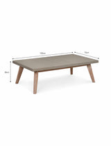 Lynton Rectangular Coffee Table - Acacia Wood, Grey
