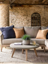 Lynton Round Coffee Table - Acacia Wood, Grey