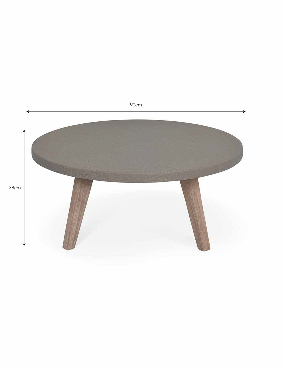Lynton Round Coffee Table - Acacia Wood, Grey
