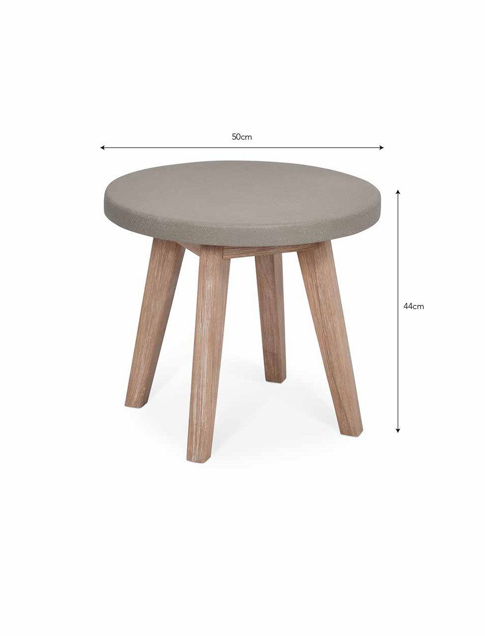 Lynton Round Side Table - Acacia Wood, Grey
