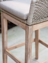Lynton Bar Stool - Acacia Wood, Grey, Set of 2